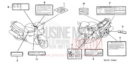 CAUTION LABEL CBR1100XX5 de 2005